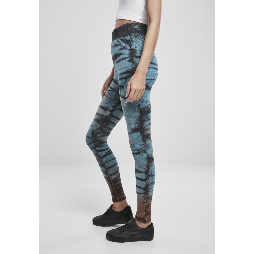 Urban Classics - Cotton Tie Dye High Waist Leggings - Noir